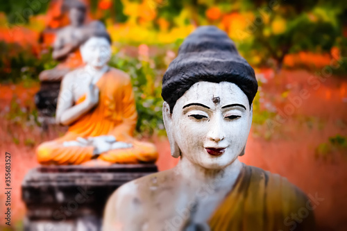 Lot Buddhas statues in Loumani Buddha Garden.  Hpa-An, Myanmar (Burma) photo