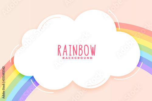 cute rainbow and cloud background in pastel colors photo