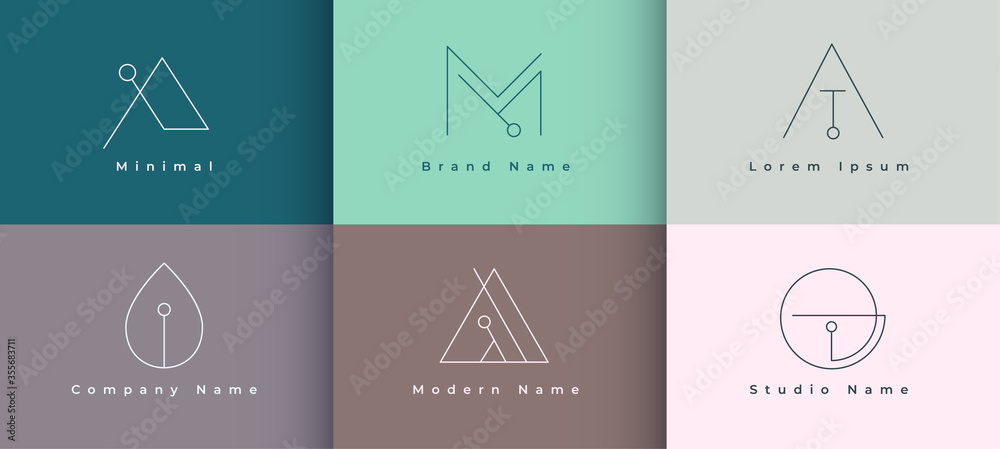 minimal logo design collection of six template