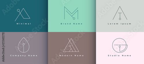 minimal logo design collection of six template