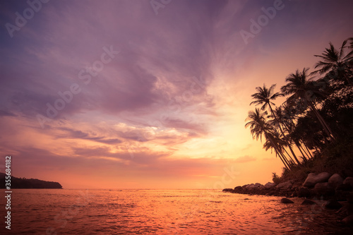 Amazing colors of tropical sunset. Thailand