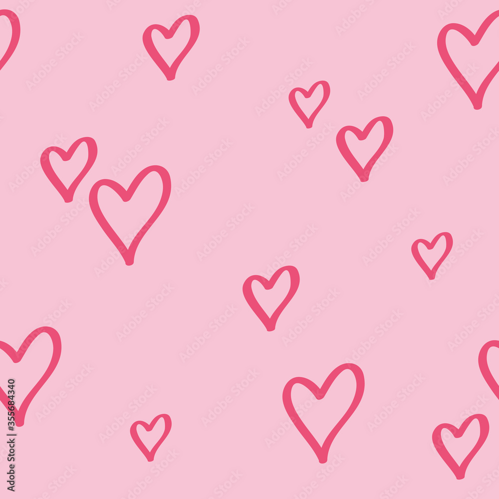 seamless pattern pink heart love design vector illustration EPS10