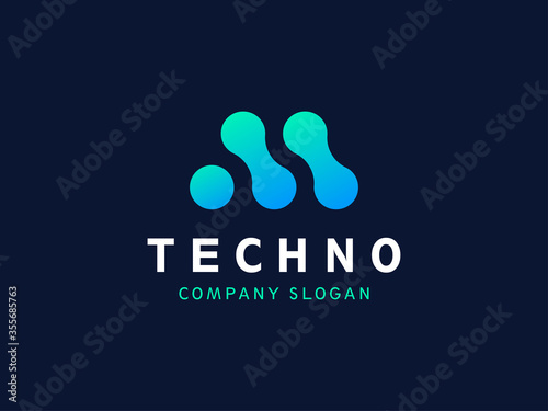 M logo with modern concept vector for technology, internet, energy, etc