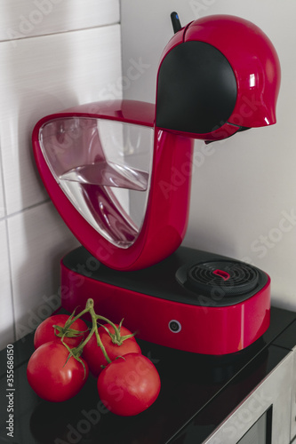 Coffee machine and tomatoes