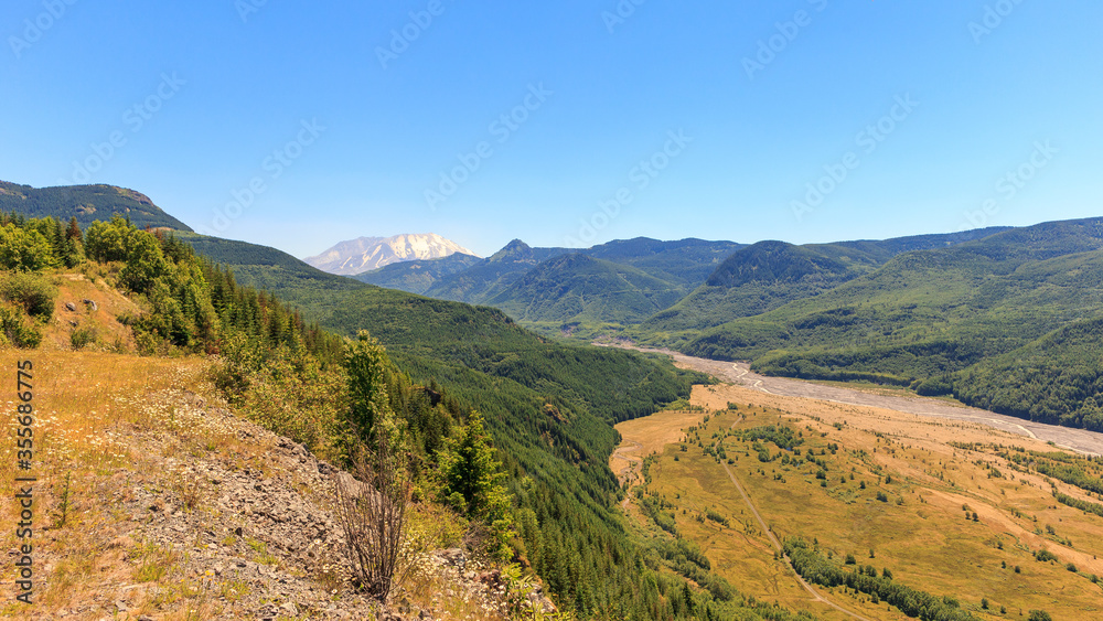 View on Mount St. Helens from observation point