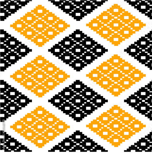 Geometric ethnic textile seamless pattern