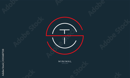 Alphabet letters icon logo SCT or TCS