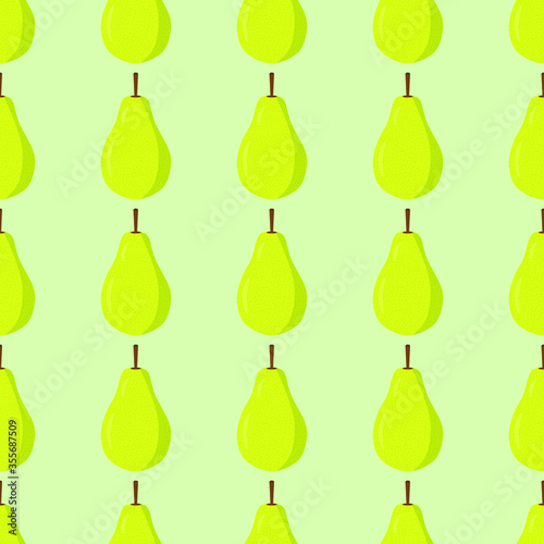 Seamless background of pear fruit. Pear flat style. Vector illustration.