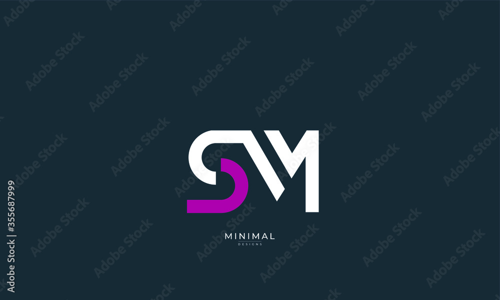 Alphabet letters icon logo SM