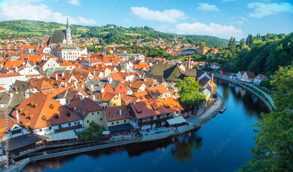 View over the old Town of Cesky  Krumlov, Czech Republic 

