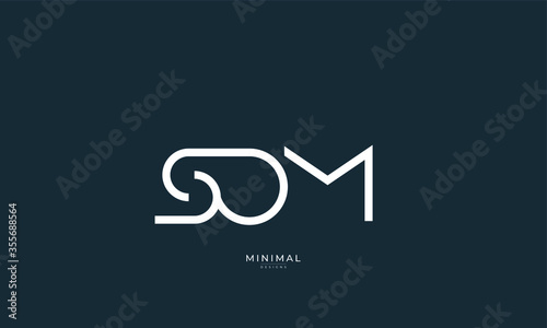 Alphabet letters icon logo SOM
