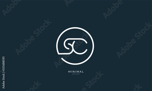 Alphabet letters icon logo SC