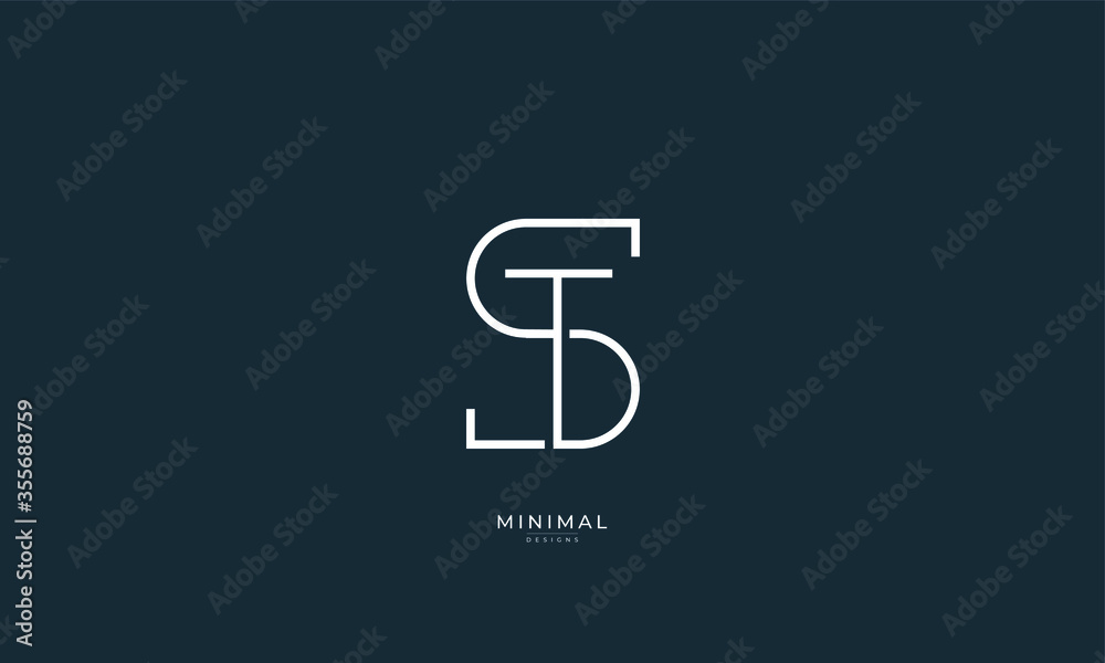 Alphabet letters icon logo ST or TS Alphabet letters icon logo ST or TS