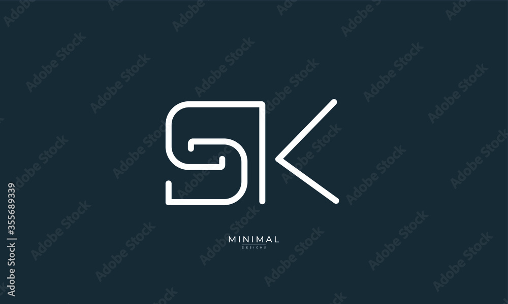 Alphabet letters icon logo SK Alphabet letters icon logo SK