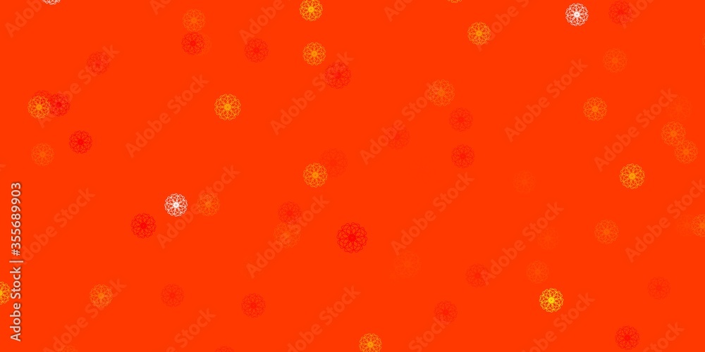 Light Orange vector doodle pattern with flowers. Light Orange vector doodle pattern with flowers.