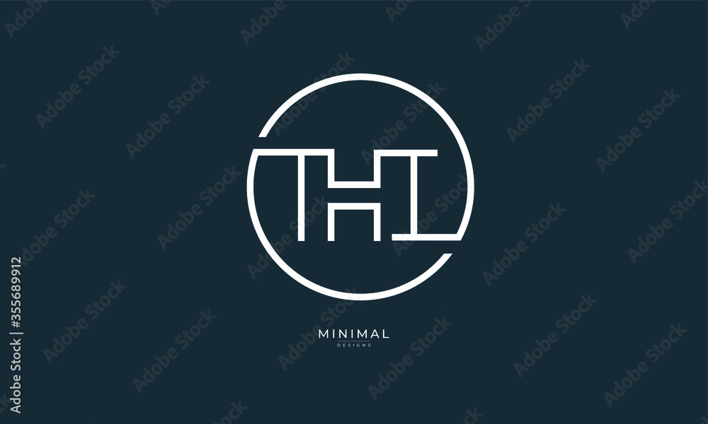 Alphabet letters icon logo THI Alphabet letters icon logo THI