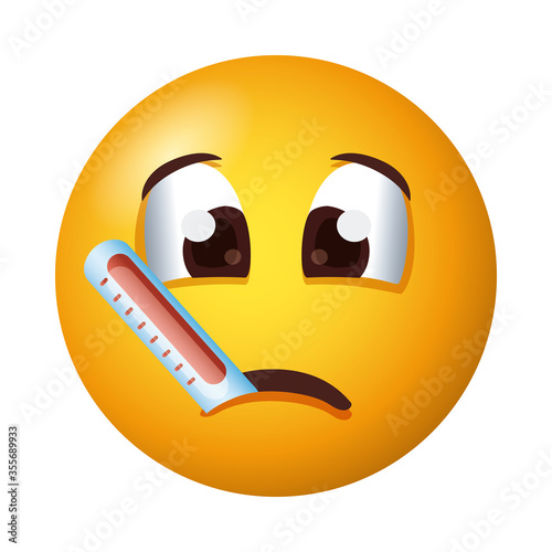 emoji with thermometer degradient style