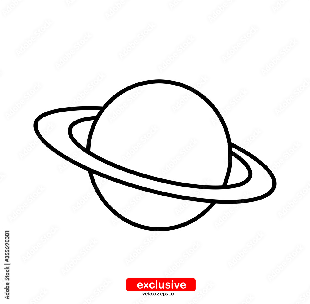 space and planet icon.Flat design style vector illustration for graphic and web design.