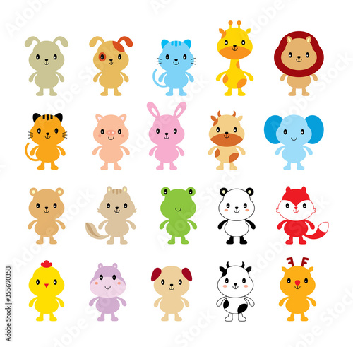 cute animals cartoon vector collection