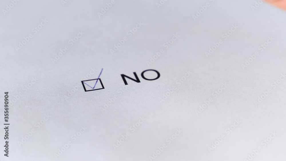 Mark in the test box and the inscription on the form of the questionnaire NO Mark in the test box and the inscription on the form of the questionnaire NO
