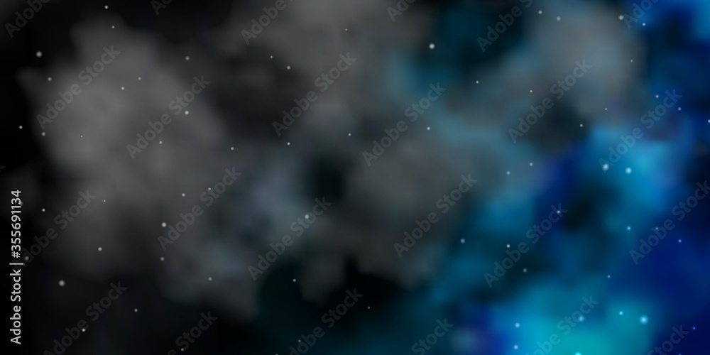 Fototapeta premium Light BLUE vector background with small and big stars. Shining colorful illustration with small and big stars. Design for your business promotion.