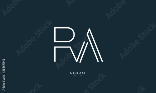 Alphabet letters icon logo RA