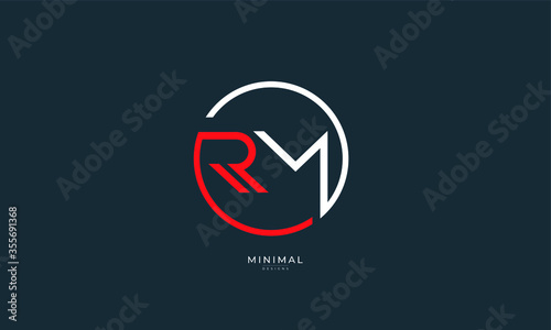 Alphabet letters icon logo RM