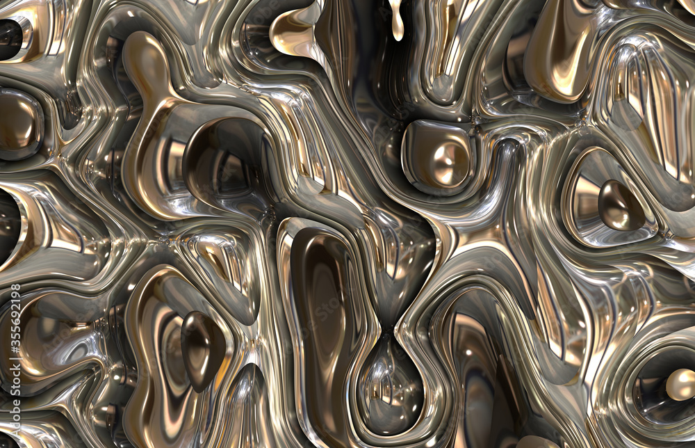 futuristic abstract metal art