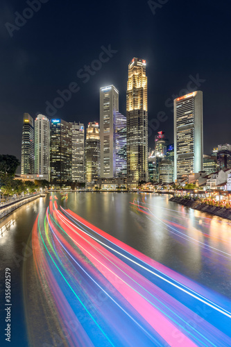 singapore city at night photo