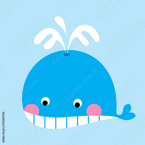 cute baby whale boy arrival greeting card vector