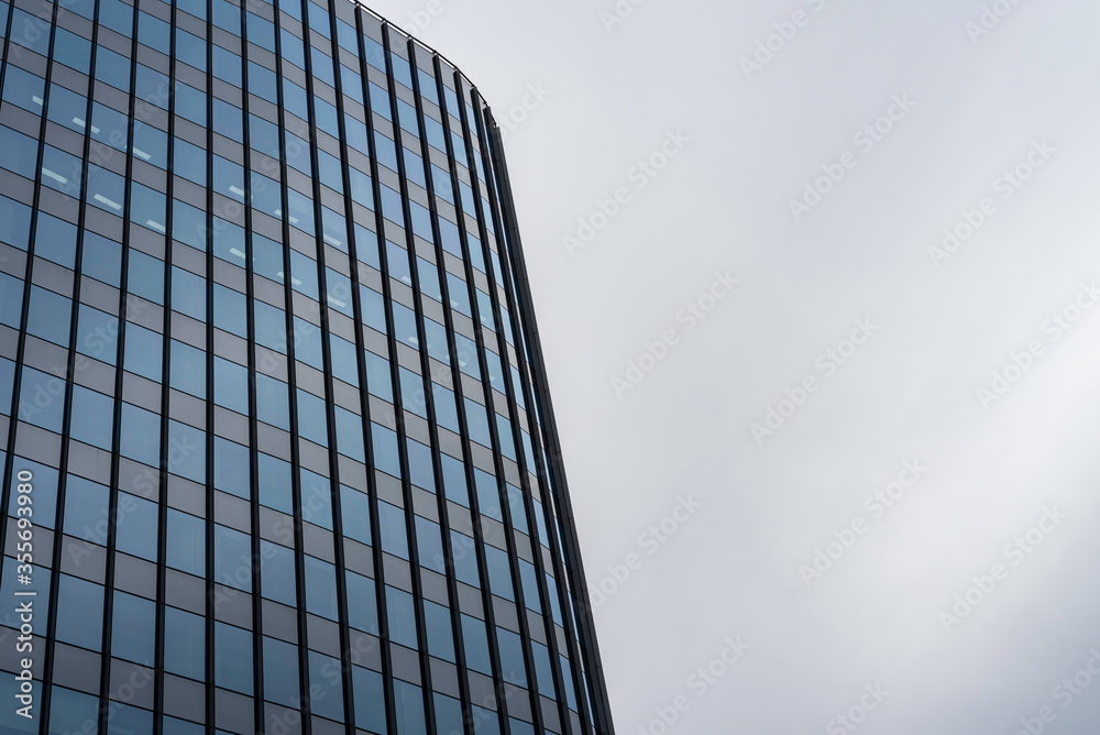 modern building  in the city with blank sky background 