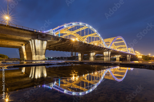 light bridge over the river