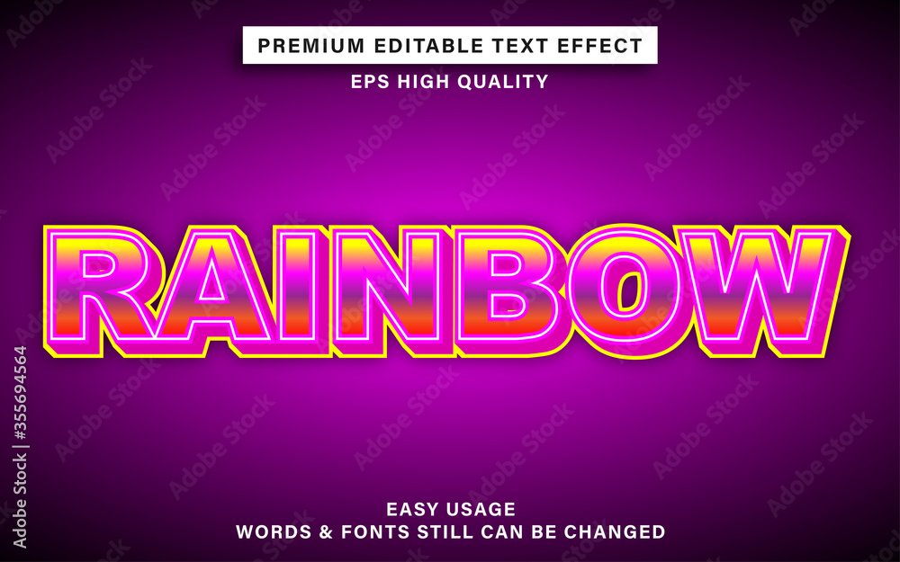 Text effect rainbow