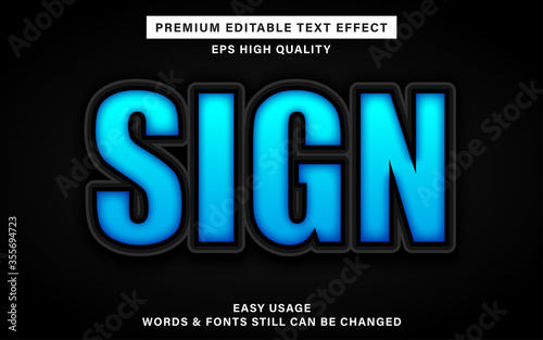 Text effect sign