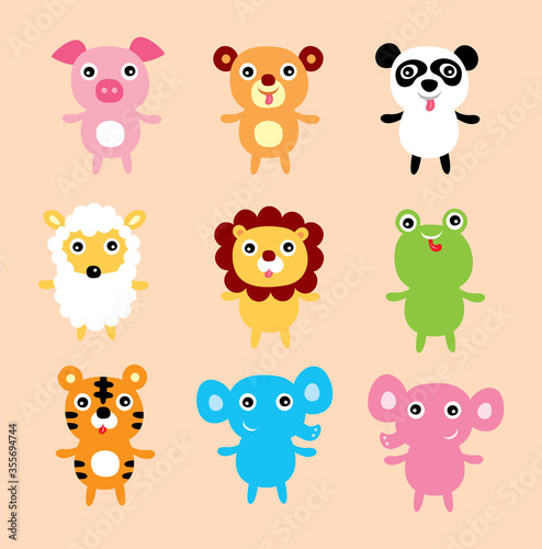 Fototapeta Naklejka Na Ścianę i Meble -  cute cartoon animals vector design