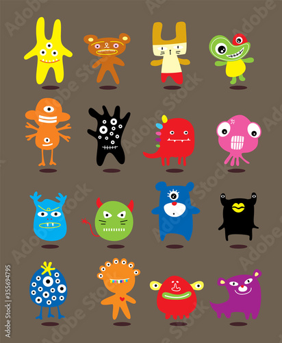 cute monster mascot vector collection