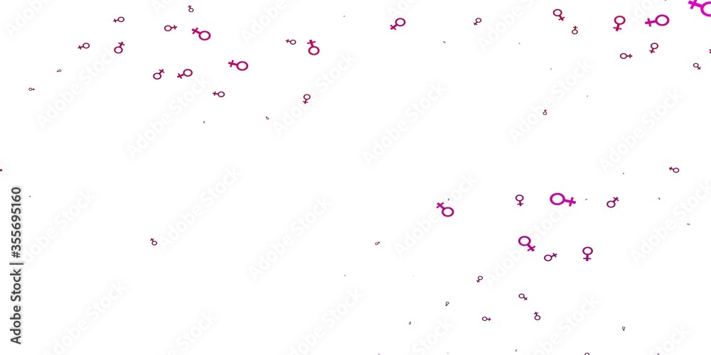 Light Pink vector background with woman symbols.