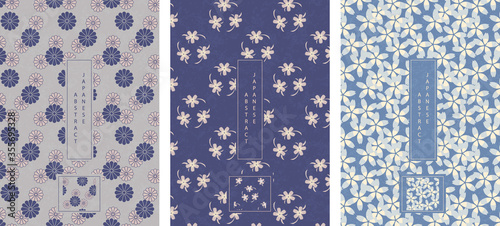 Oriental Japanese style abstract seamless pattern background design botanic garden flower