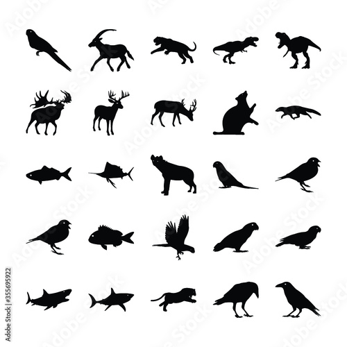 
Filled Icons Of Animals 
