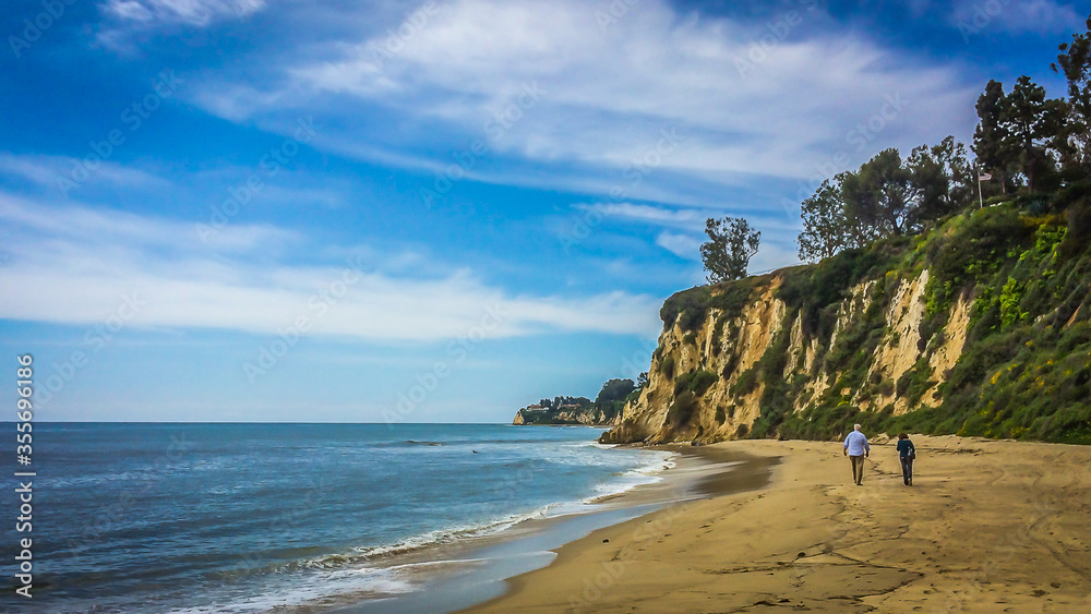 Malibu, USA, March 2019, view of Paradise Cove Beach, California