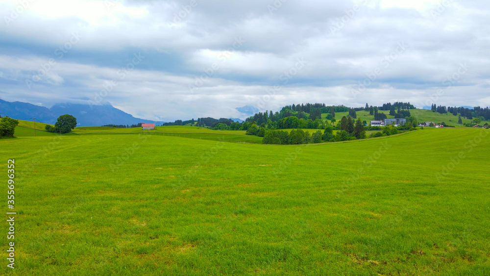 Wonderful Bavarian landscape in the German Alps - Allgau district - aerial view Wonderful Bavarian landscape in the German Alps - Allgau district - aerial view