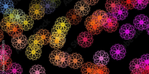 Dark Multicolor vector pattern with abstract shapes.