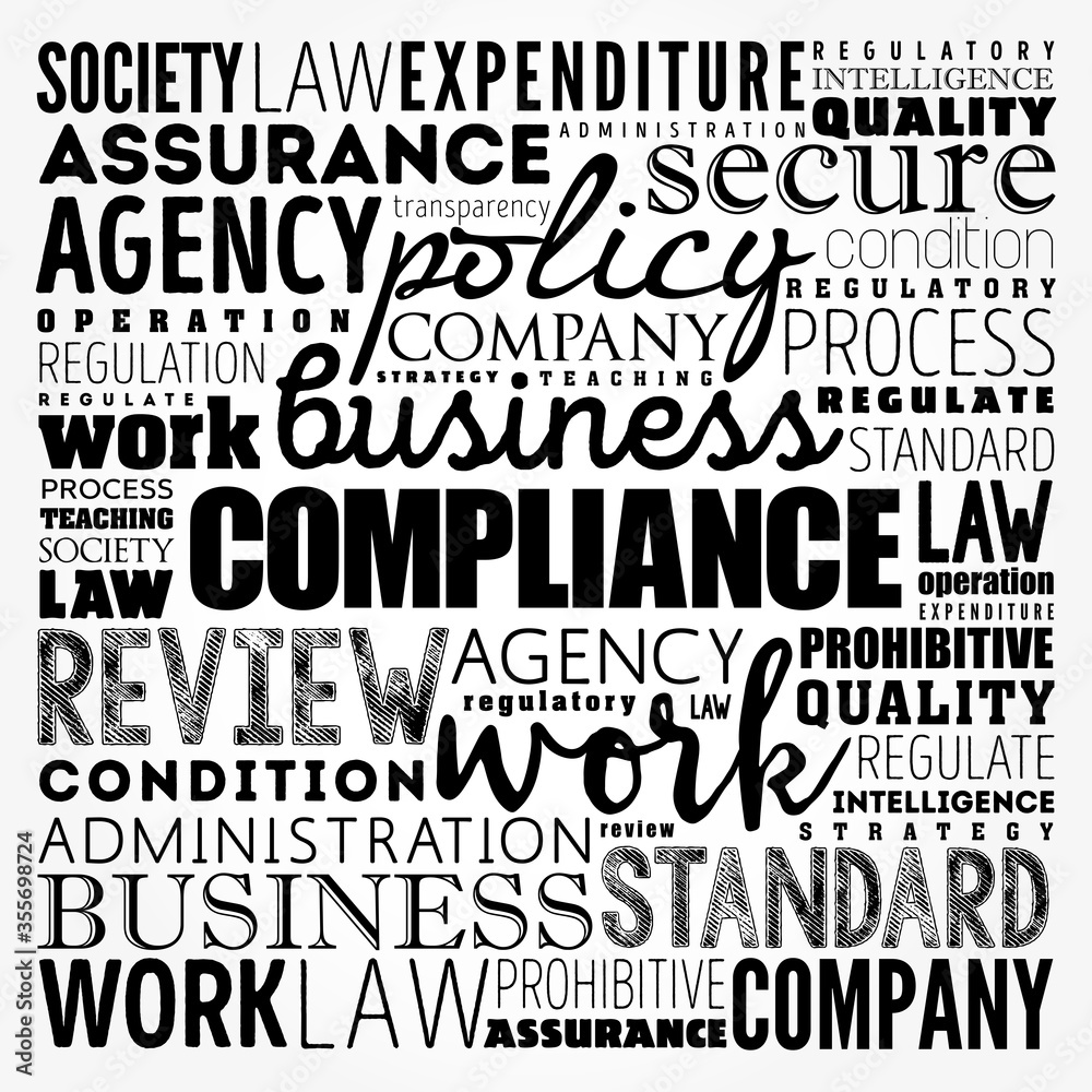 Fototapeta premium Compliance word cloud collage, business concept background