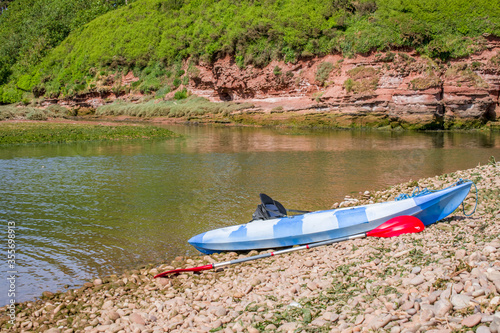 view of the river in the cliffs of moher at the coast in   budleigh salterton,UK photo