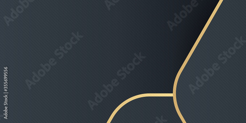 Black gold dynamic abstract vector background with diagonal lines. Trendy classic color of 2020. 3d cover of business presentation banner for sale event night party. Gold black presentation banner