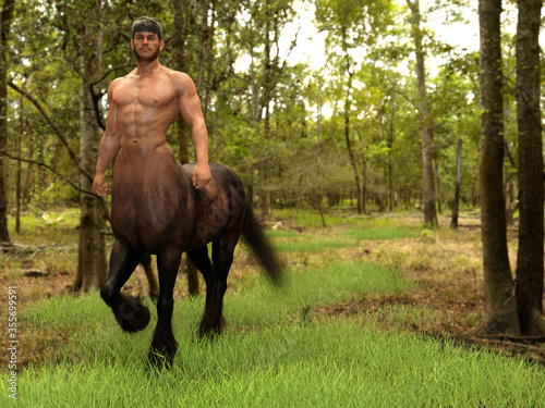 3D Render : A portrait of the male centaur photo