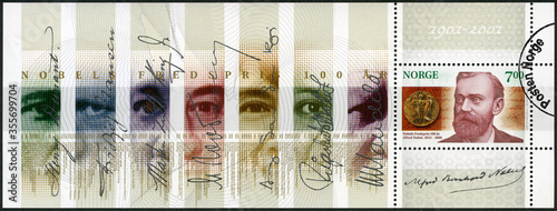 NORWAY - 2001: shows Alfred Bernhard Nobel (1833-1896), 2001 photo