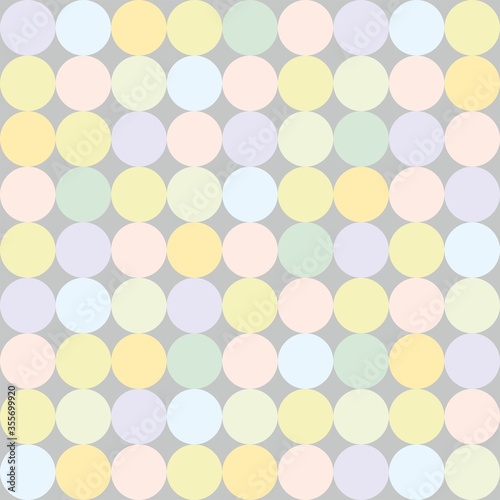 Wallpaper Mural Abstract seamless vector pattern with colorful dots on grey background Torontodigital.ca