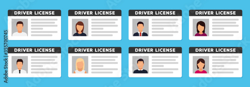 Document ID with person photo. Vector icon in flat