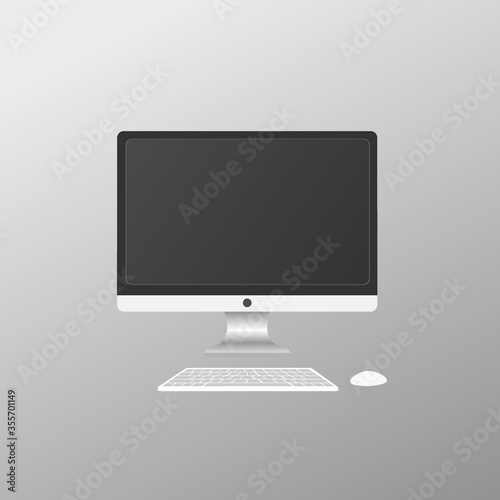computer desktop flat vector